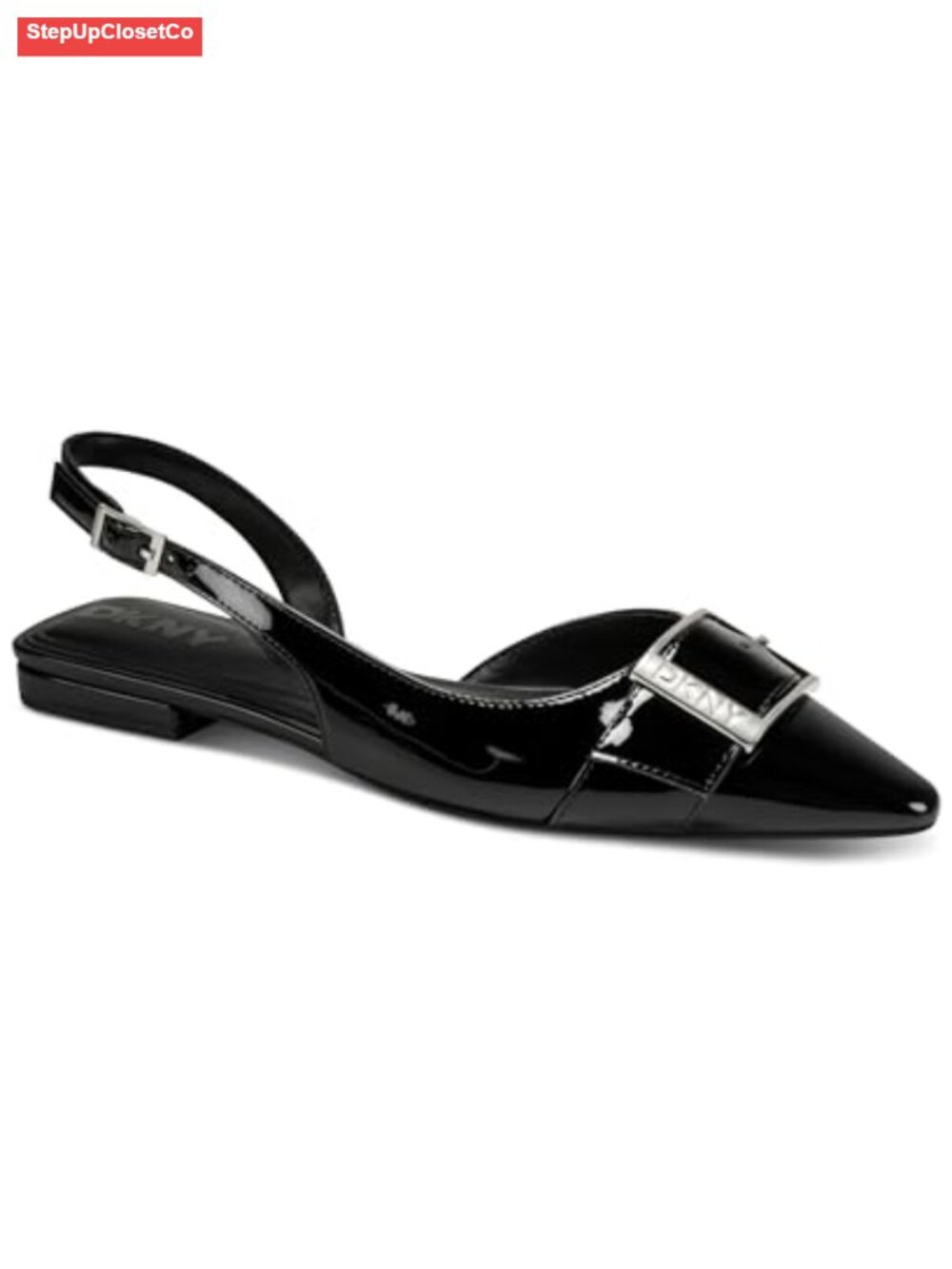 Leather Slingback Loafer Mule with Belt Detail Cushioned Insole